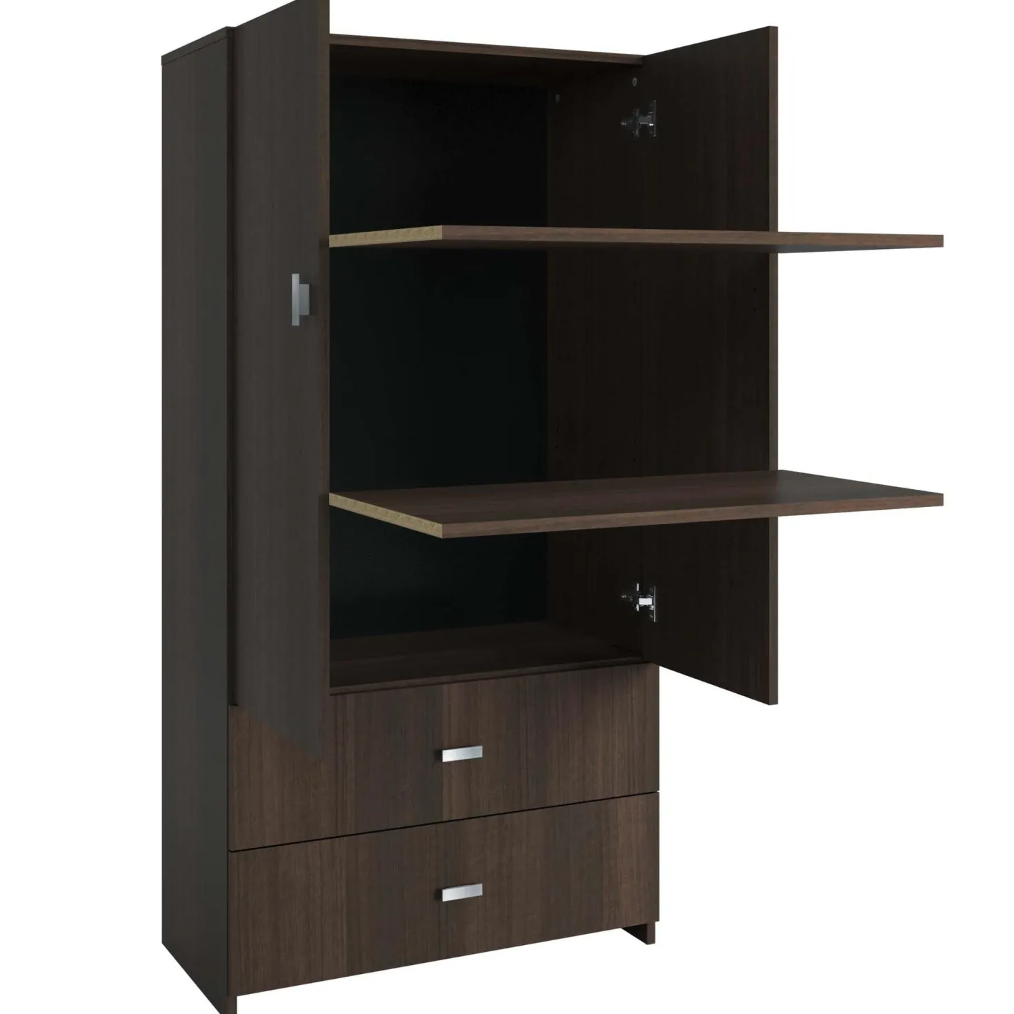 Armoire avec 2 grands tiroirs- brun
