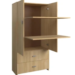 Armoire avec 2 grands tiroirs- naturel
