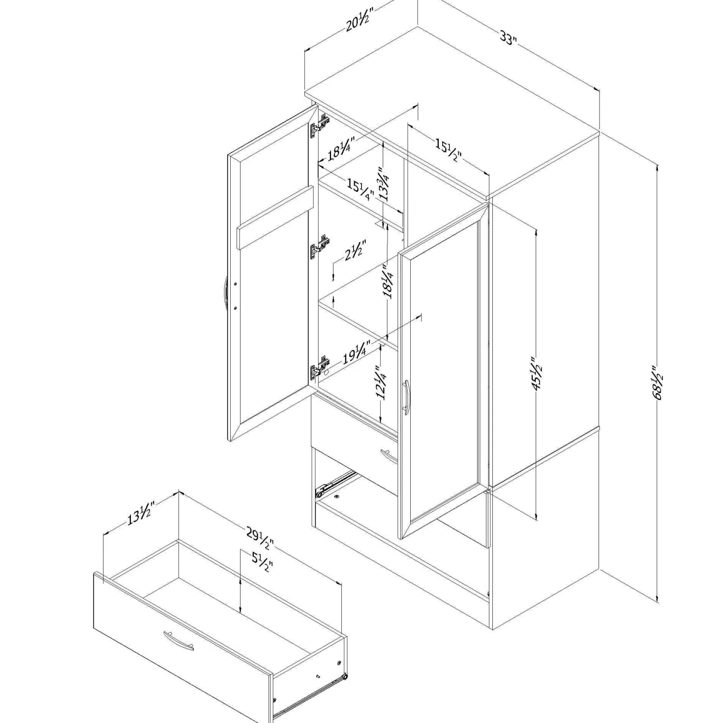 Armoire penderie - South Shore