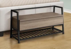 Banc - étagère à chaussures, rangement à rabat - 42