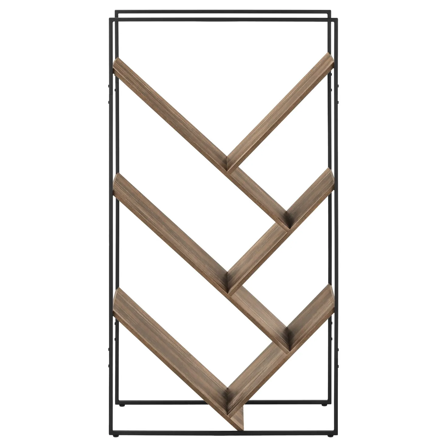 Bibliothèque, étagère - 5 tablettes ouvertes inclinées - 60"H - faux bois br - Monarch