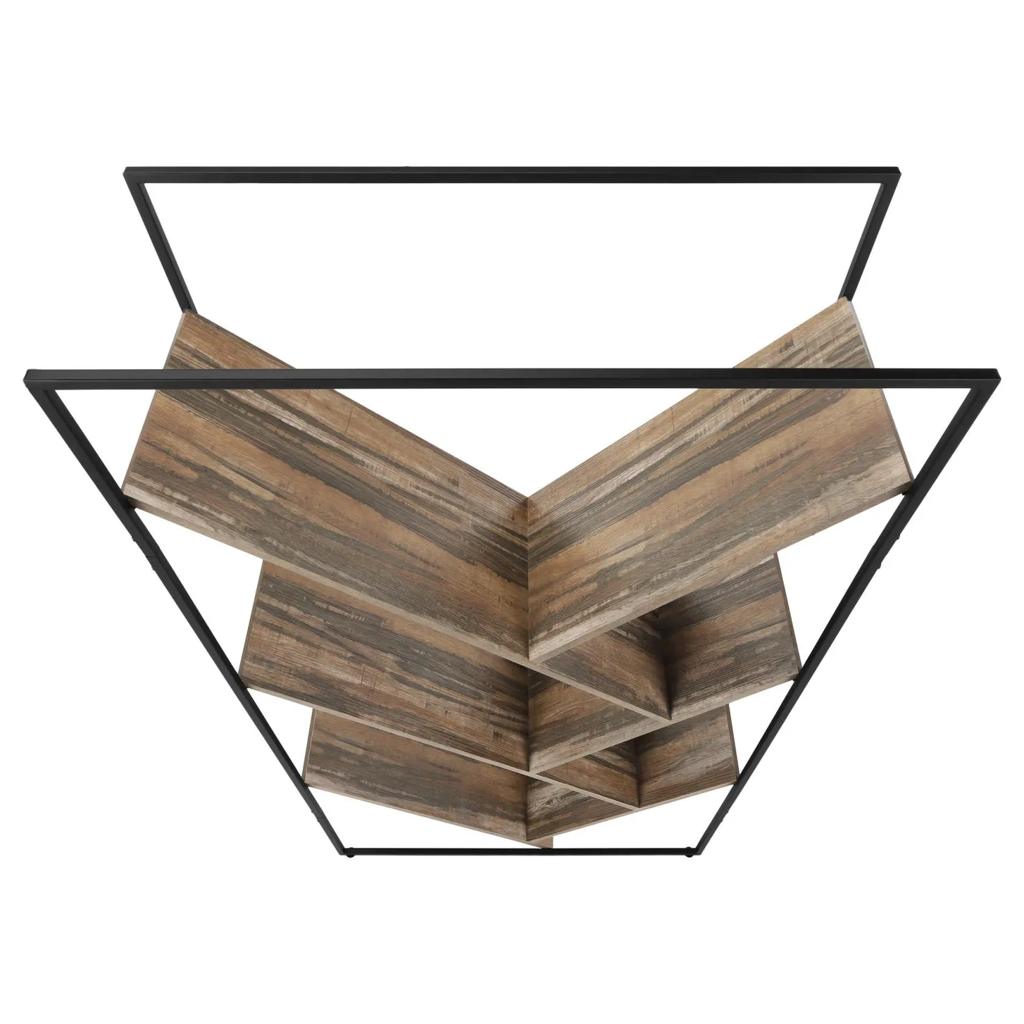 Bibliothèque, étagère - 5 tablettes ouvertes inclinées - 60"H - faux bois br - Monarch