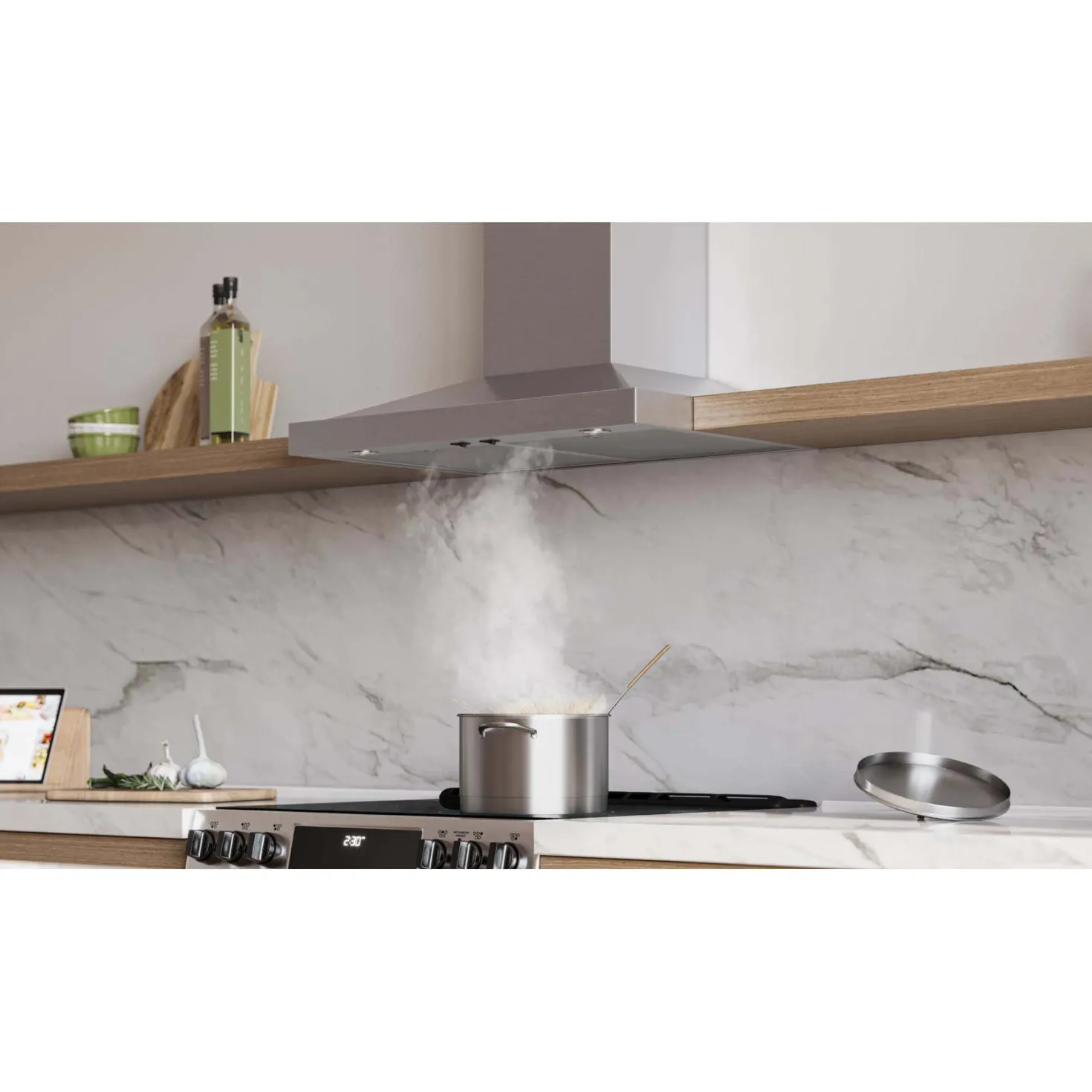 BROAN Hotte cheminée pyramidale Cheminée Acier inoxydable 30" , 650 PI3/MIN-EWS1306SS