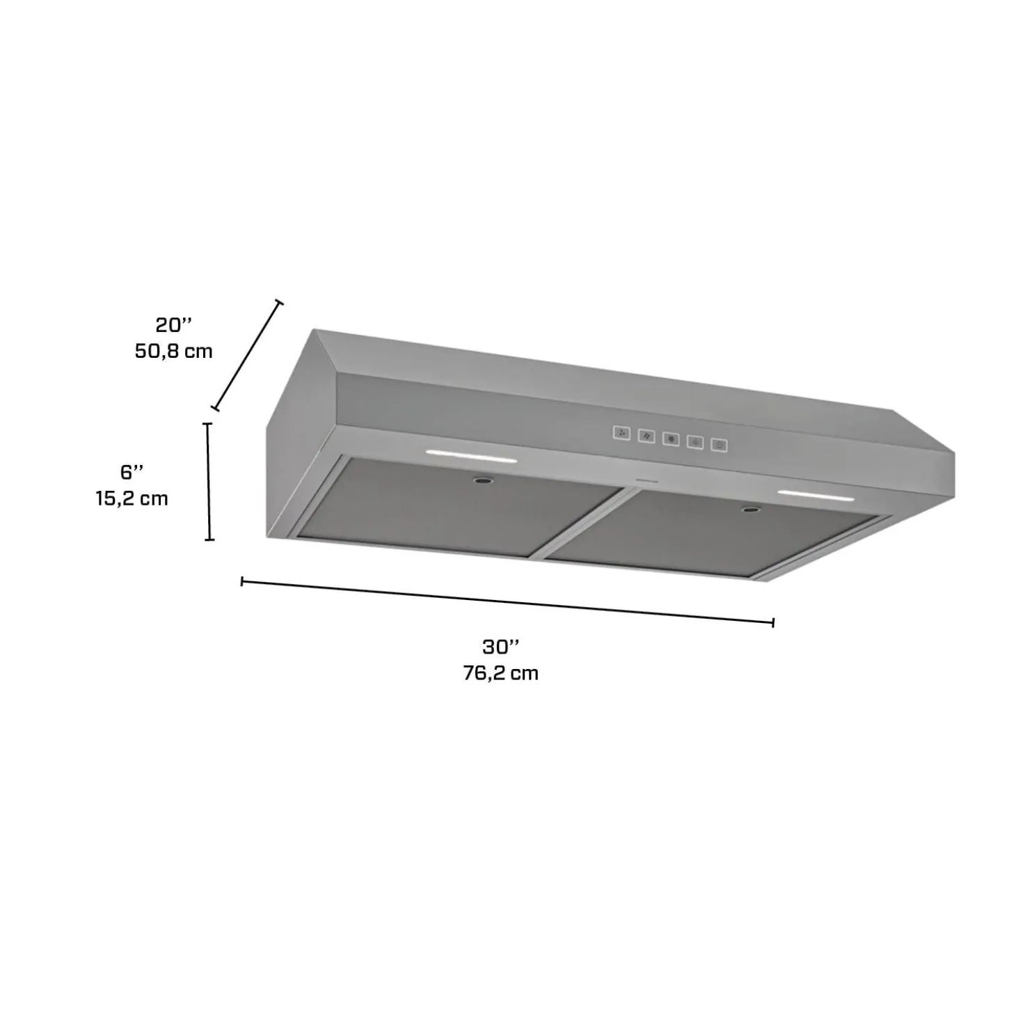 BROAN Hotte Standard Acier inoxydable 30" , 350 PI3/MIN-GLA2303SS