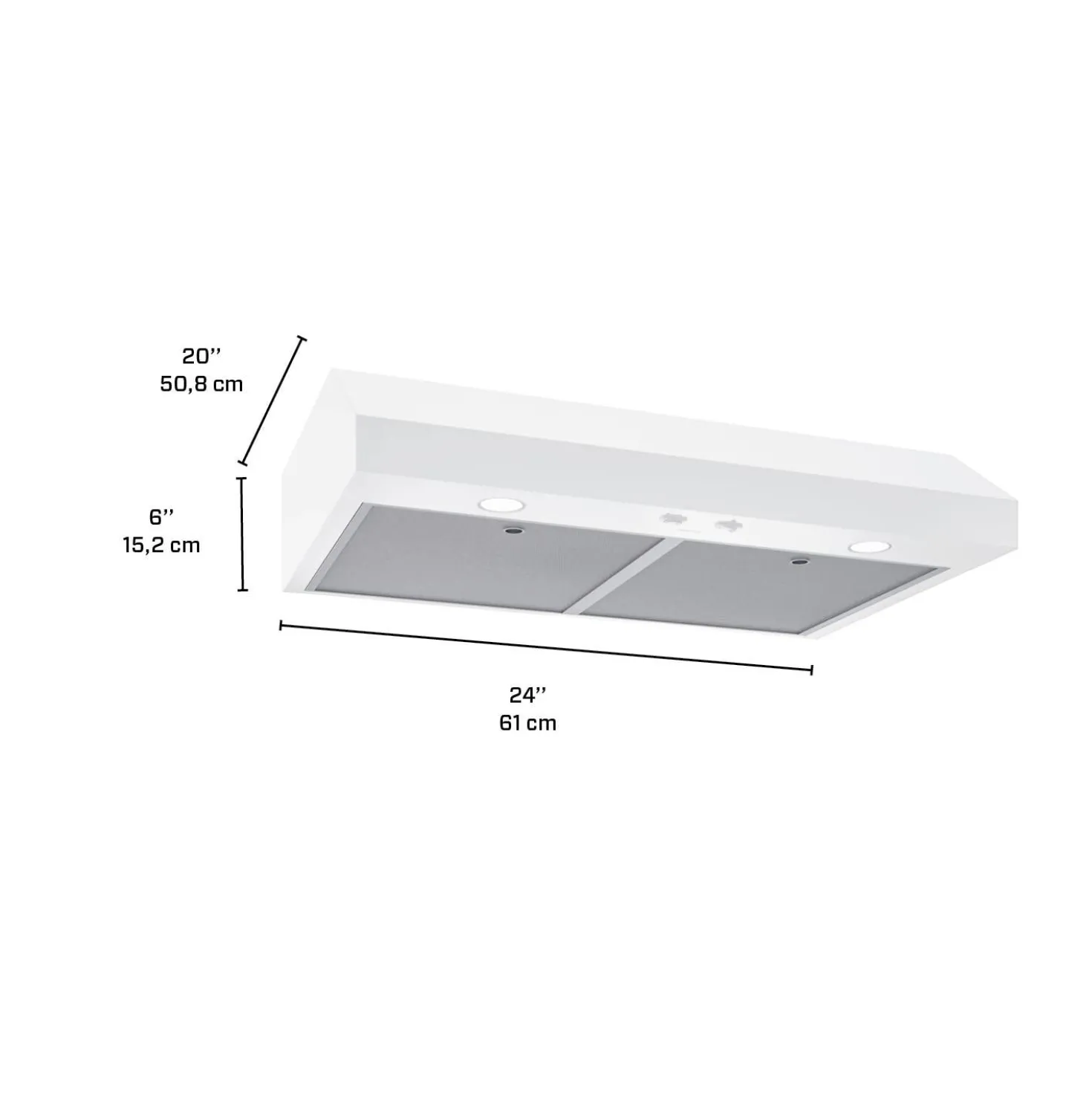 BROAN Hotte Standard Blanc 24" , 350 PI3/MIN-GLA1243WW