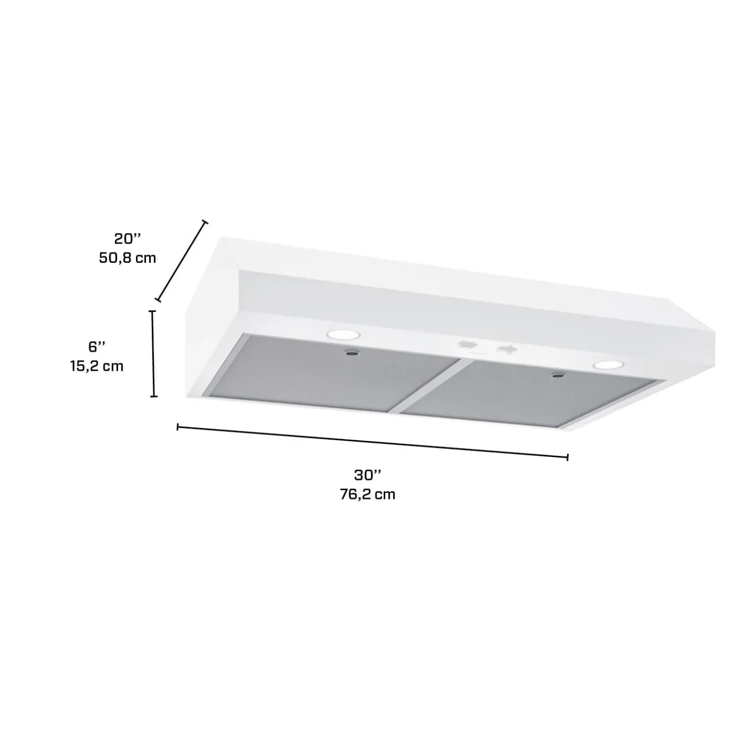 BROAN Hotte Standard Blanc 30" , 350 PI3/MIN-GLA1303WW