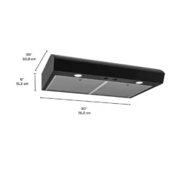 BROAN Hotte Standard Noir 30" , 350 PI3/MIN-MTR1303BL