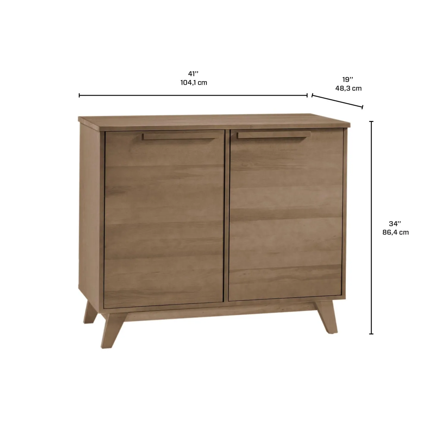 Buffet avec 2 portes - gris