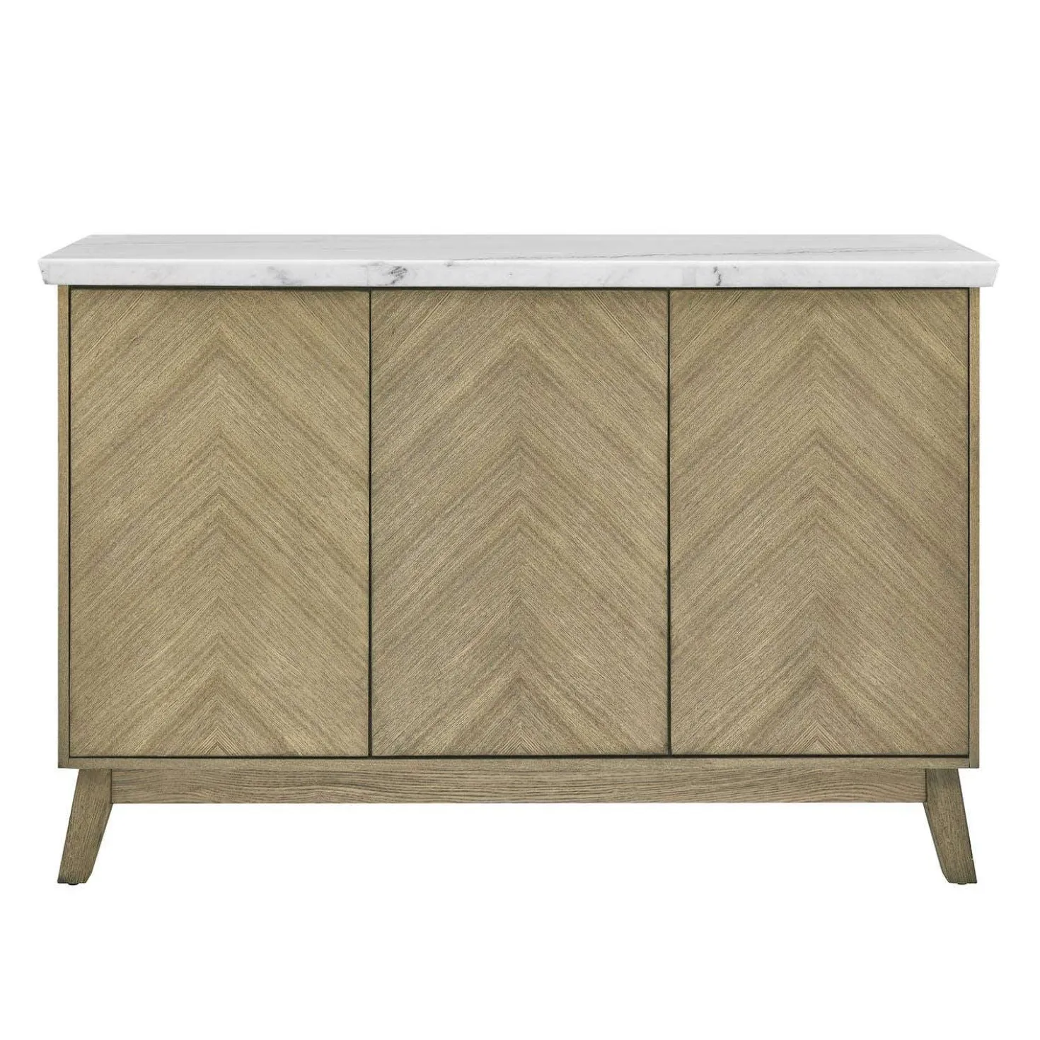 Buffet 3 portes avec plateau en marbre blanc