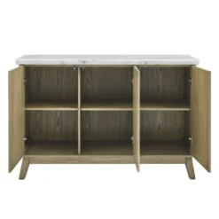 Buffet 3 portes avec plateau en marbre blanc