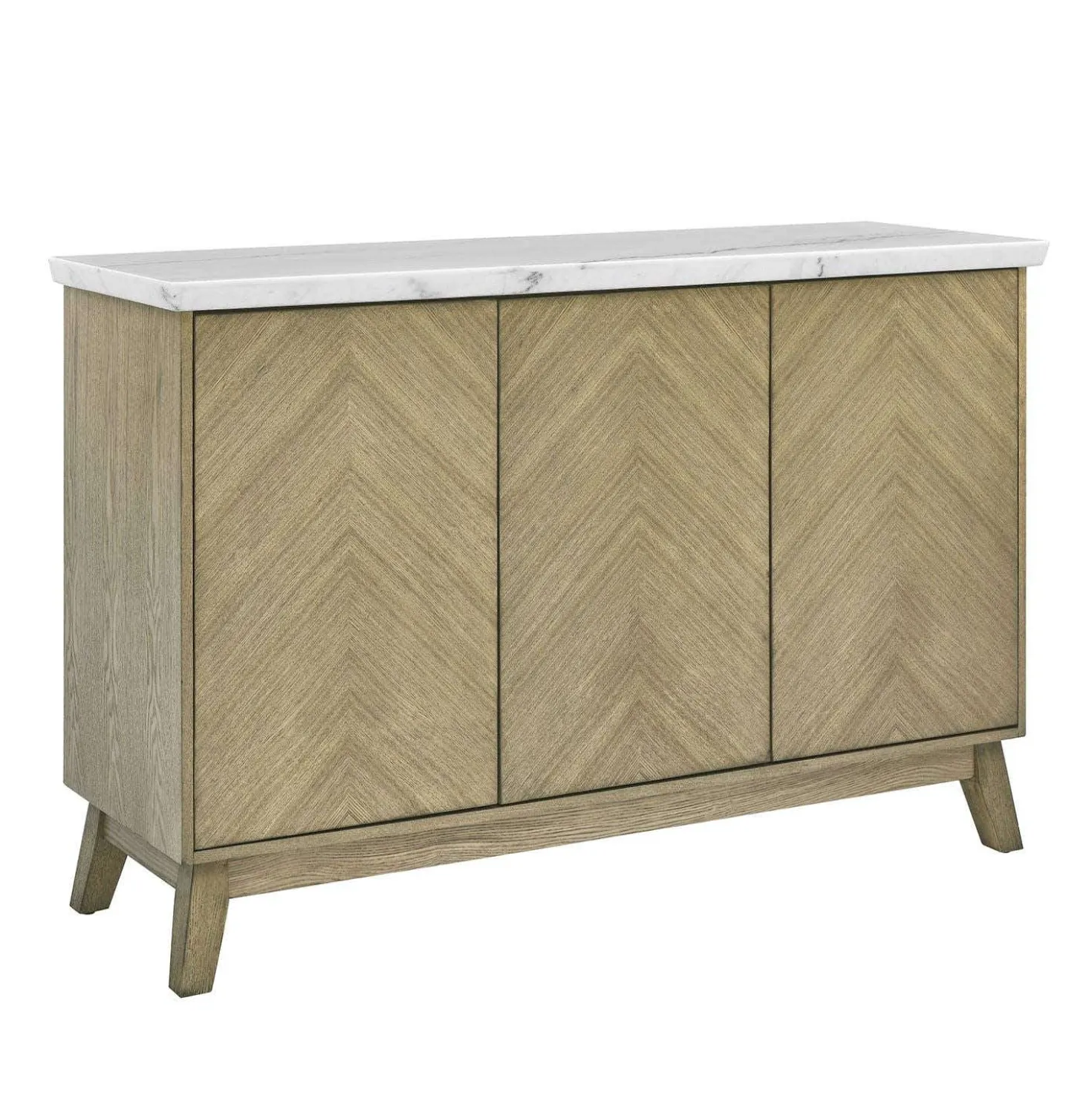 Buffet 3 portes avec plateau en marbre blanc