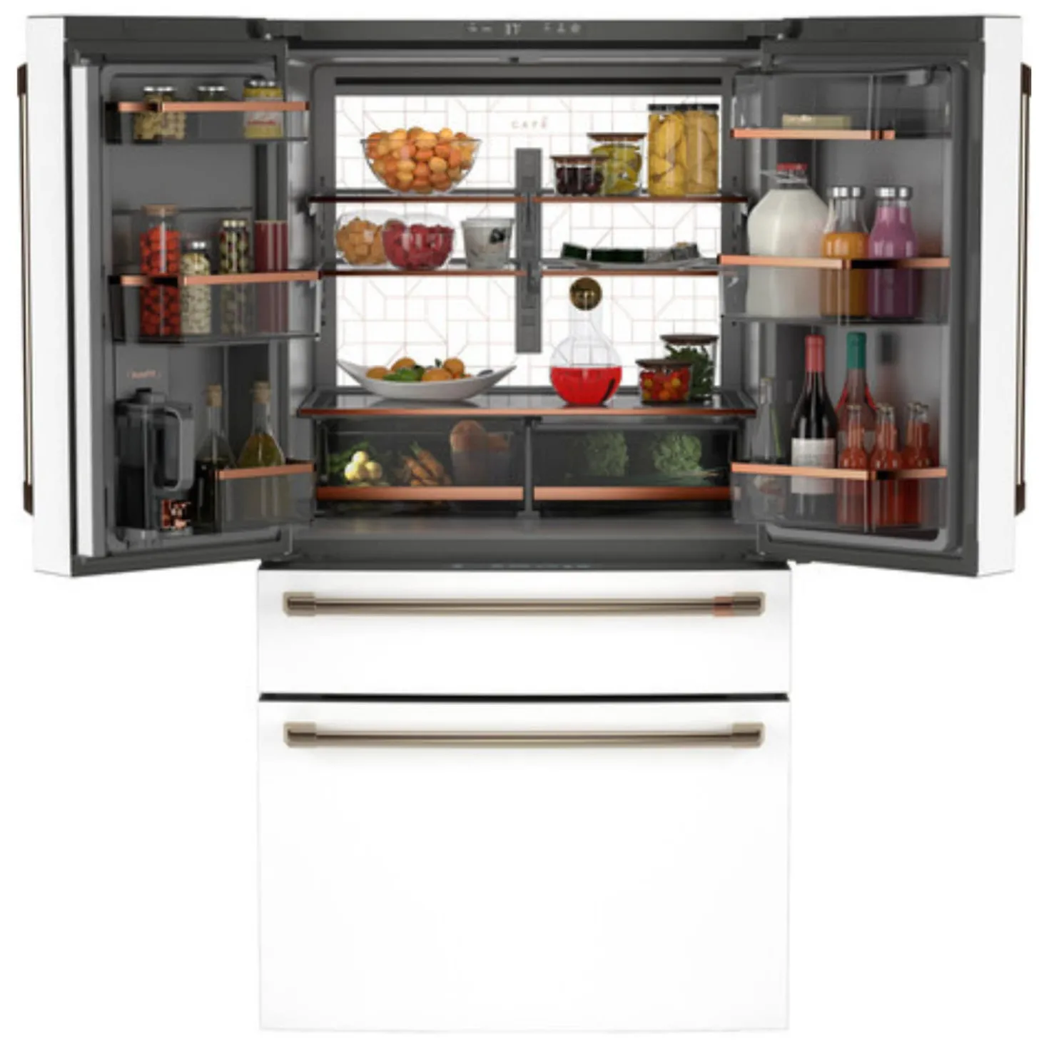 CAFE Réfrigerateur 23,2 pi3 36 po Blanc Portes françaises - CJE23DP4WW2