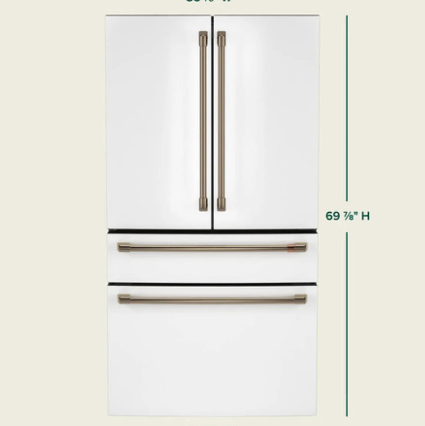 CAFE Réfrigerateur 23,2 pi3 36 po Blanc Portes françaises - CJE23DP4WW2