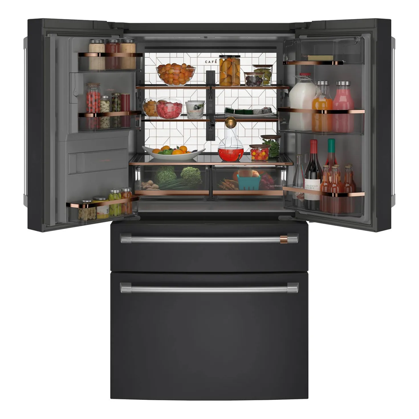 CAFE Réfrigerateur 22,3 pi3 36 po Noir Portes françaises - CXE22DP3PD1