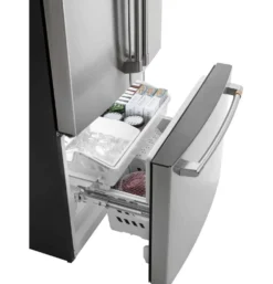 CAFE Réfrigérateur 18,6 pi3 33 po Acier inoxydable Congélateur en bas, Portes françaises - CWE19SP2NS1