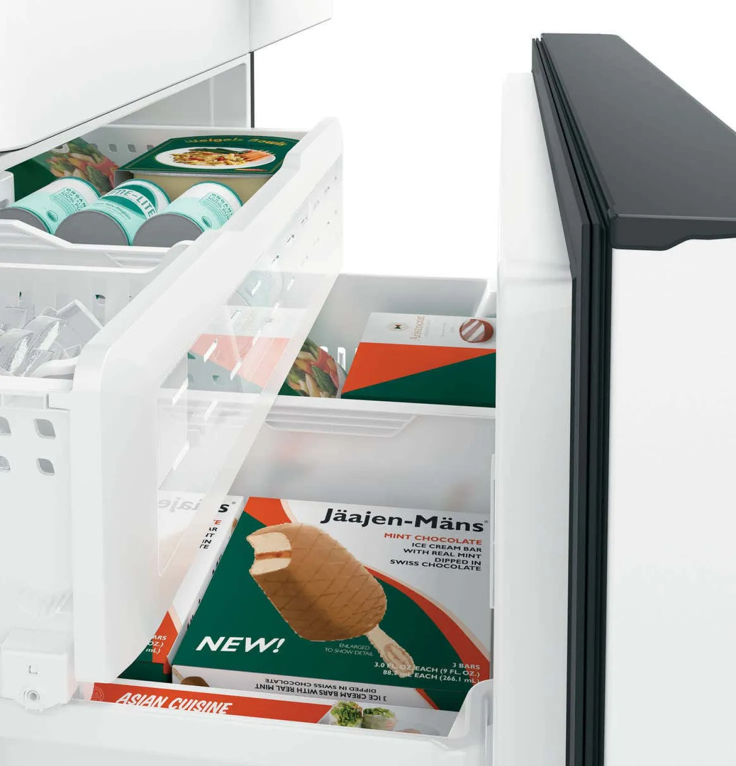 CAFE Réfrigérateur 23,1 pi3 36 po Blanc Congélateur en bas, Portes françaises - CWE23SP4MW2