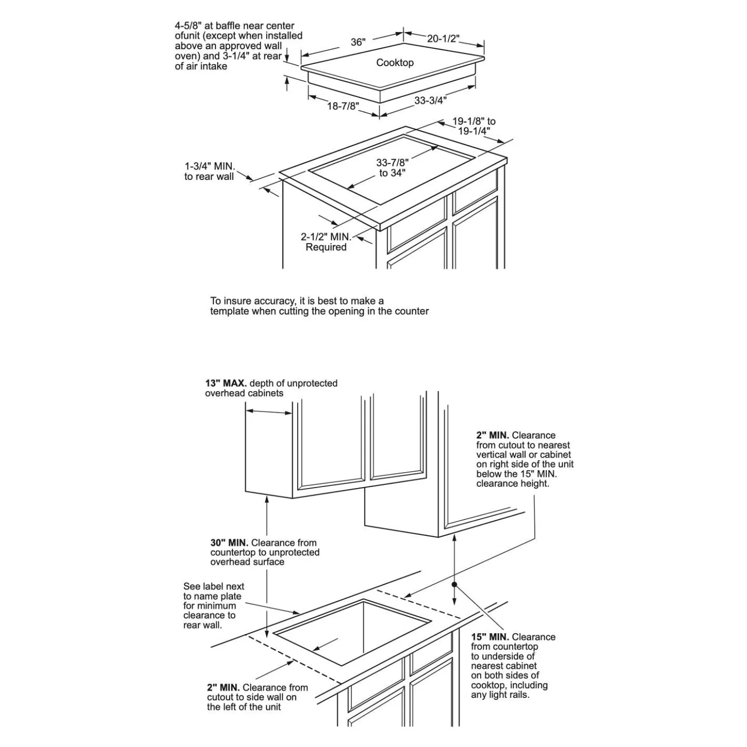 CAFE Table de cuisson Induction Noir 36" Noir - CHP90361TBB