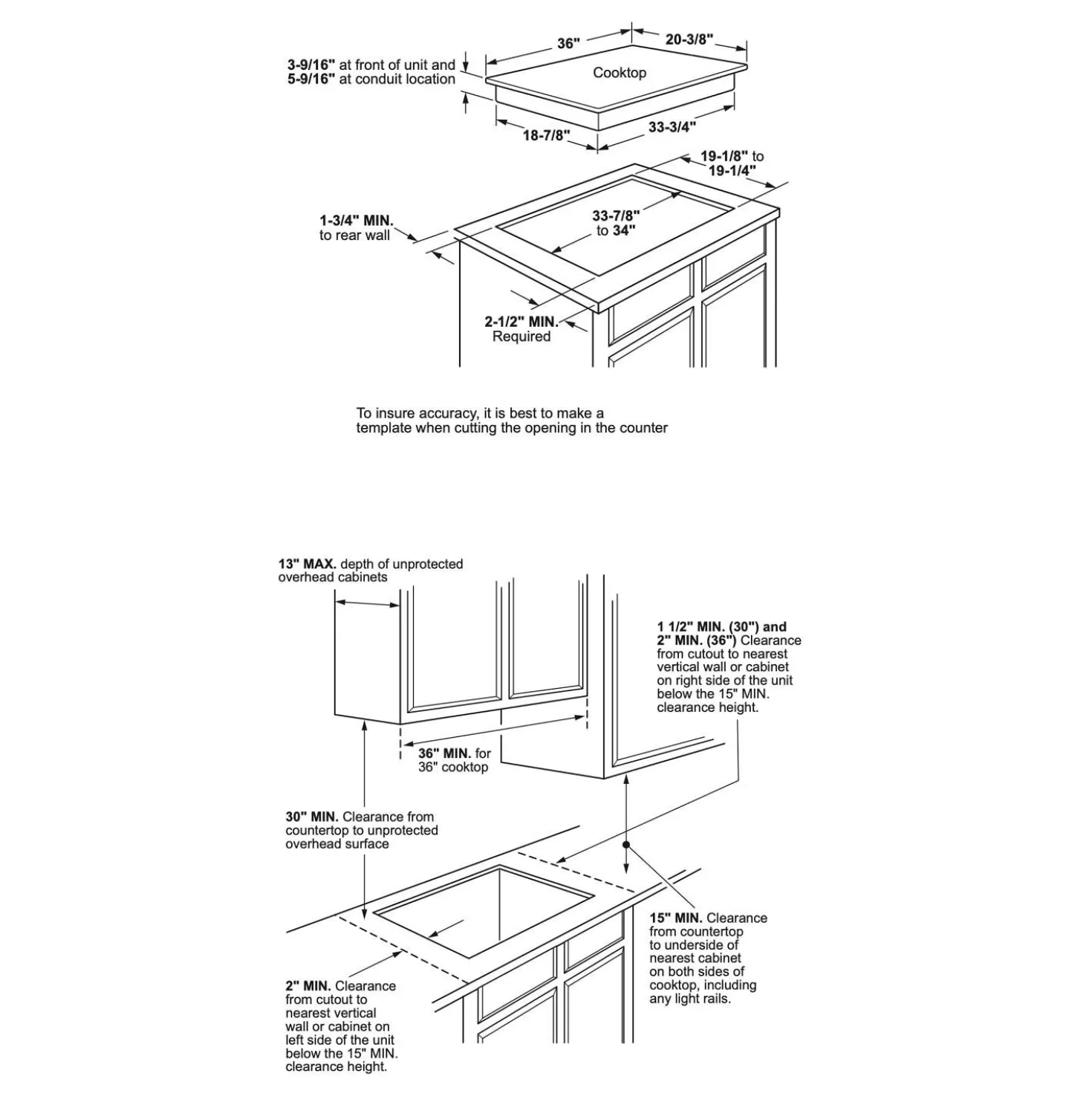 CAFE Table de cuisson Vitrocéramique Noir 36" Noir - CEP90361TBB
