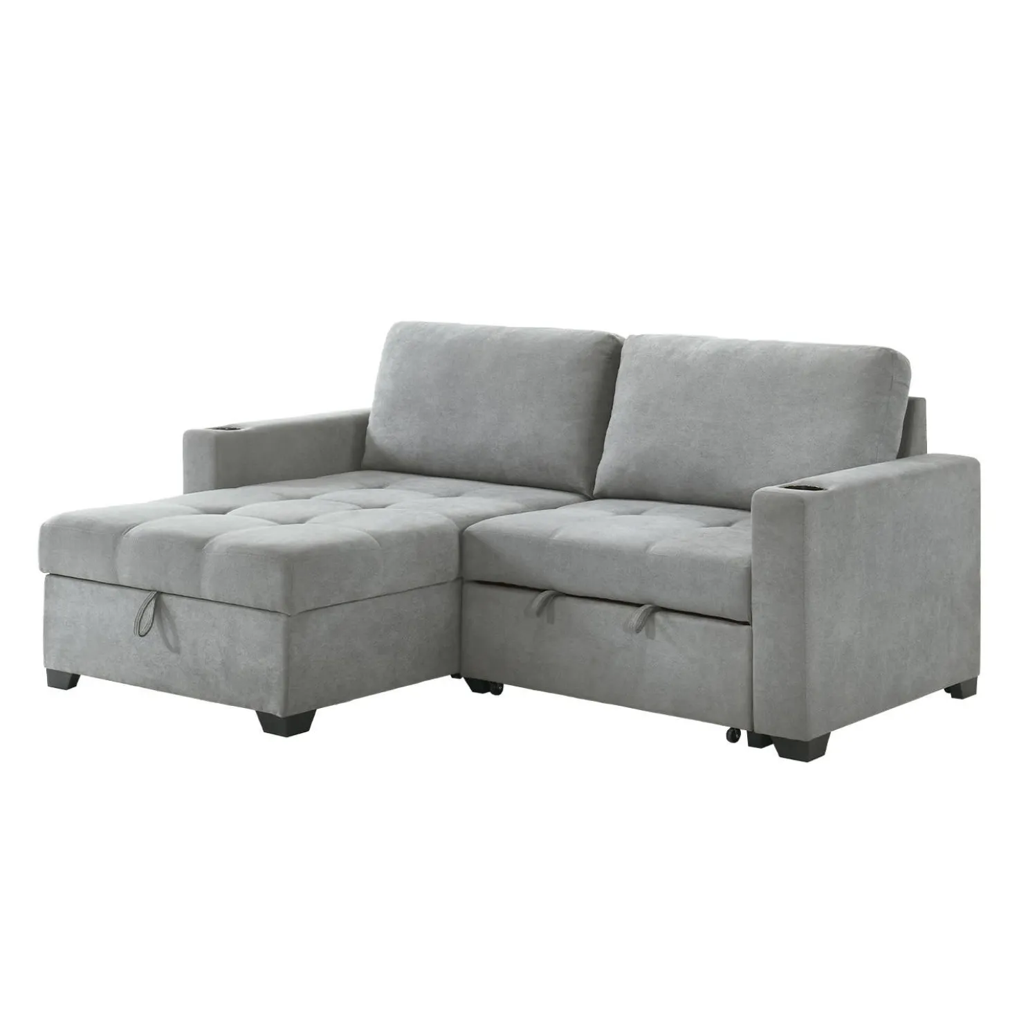 Causeuse convertible compacte réversible avec rangement - gris