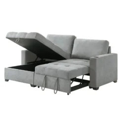 Causeuse convertible compacte réversible avec rangement - gris