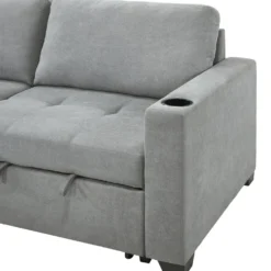 Causeuse convertible compacte réversible avec rangement - gris