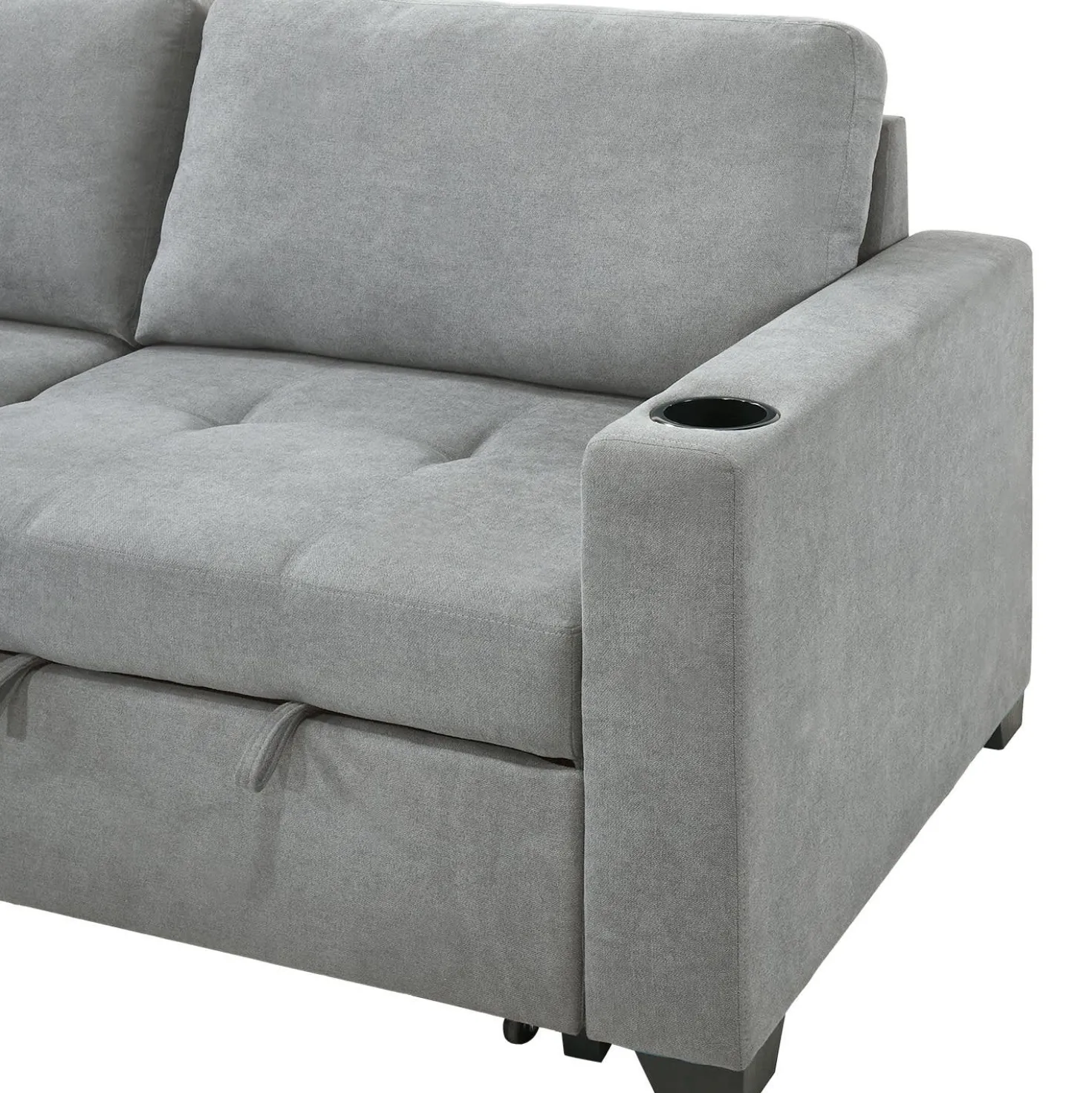 Causeuse convertible compacte réversible avec rangement - gris