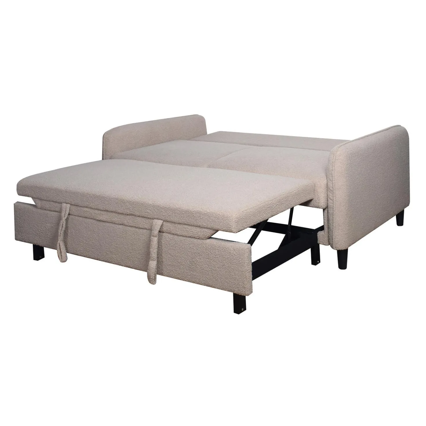 Causeuse convertible en tissu bouclé