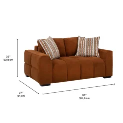 Causeuse de style guimauve - rouille