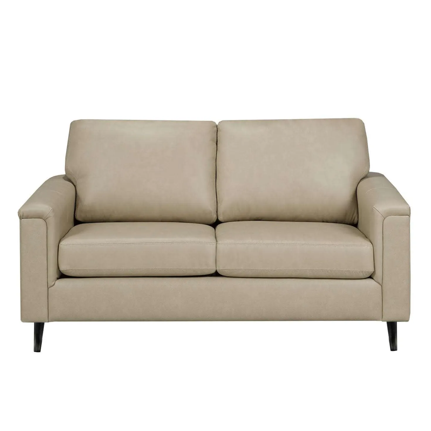 Causeuse en cuir véritable - beige