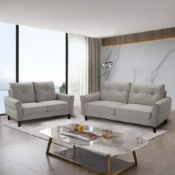 Causeuse en tissu - beige
