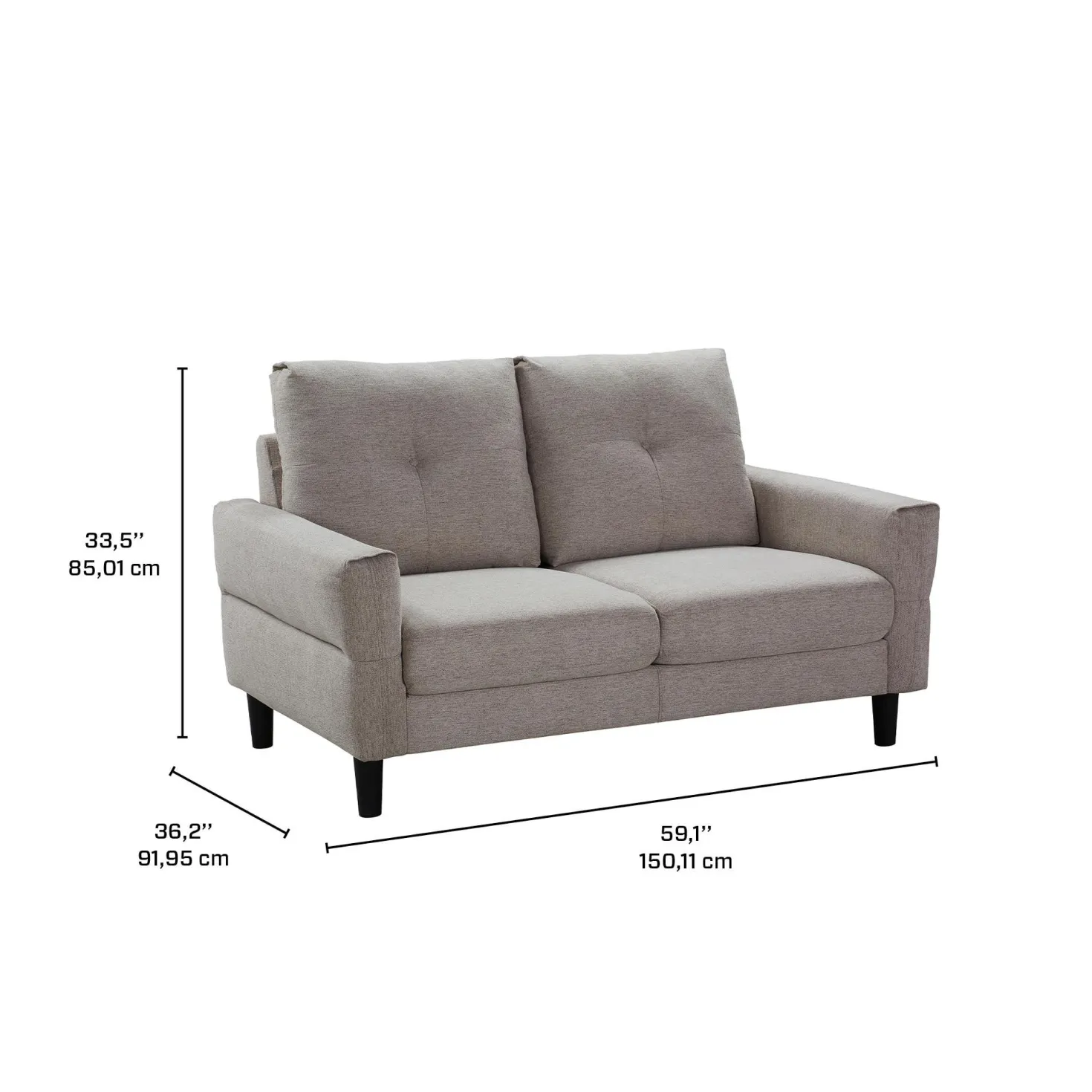 Causeuse en tissu - beige