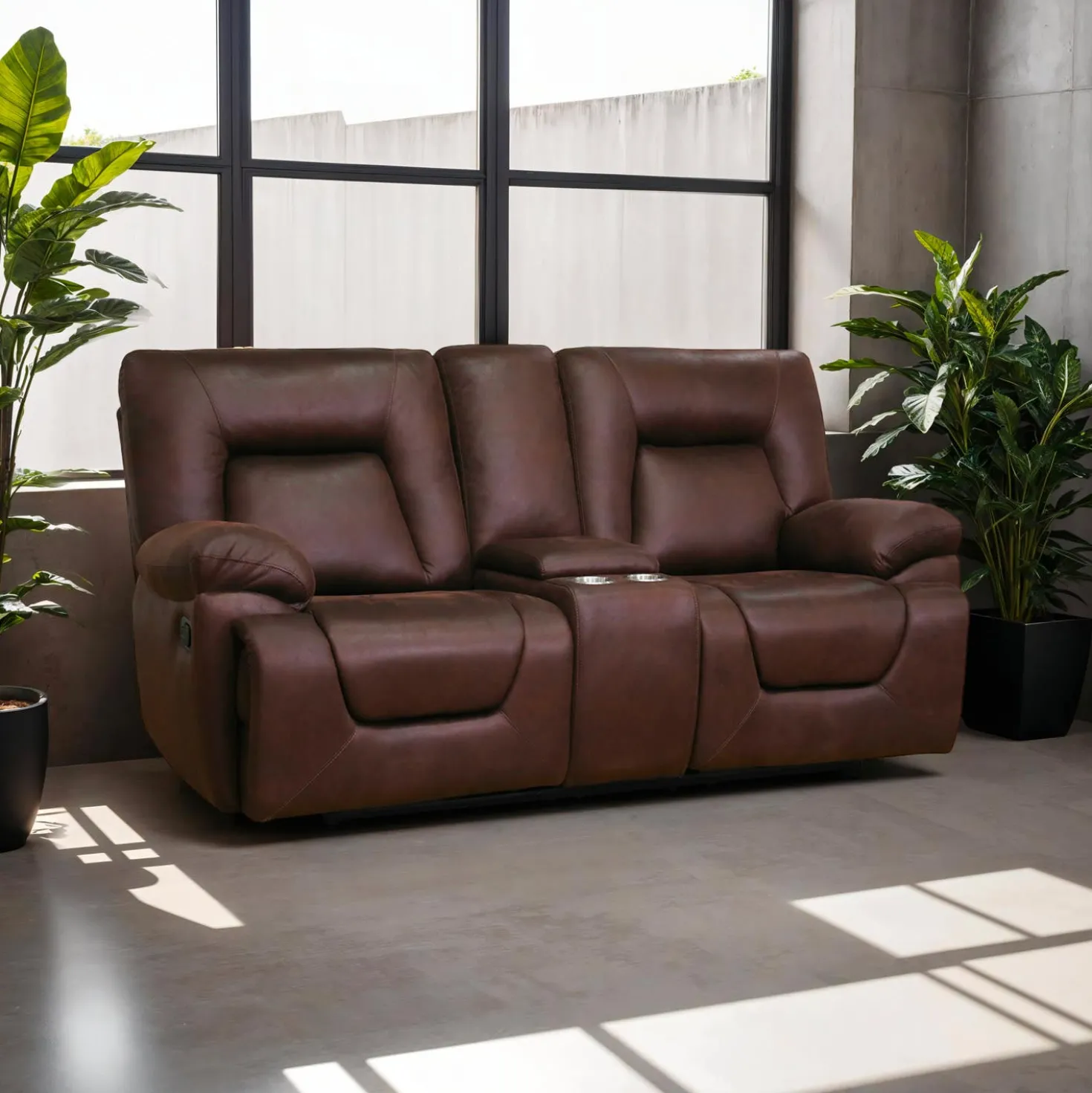 Causeuse inclinable avec console