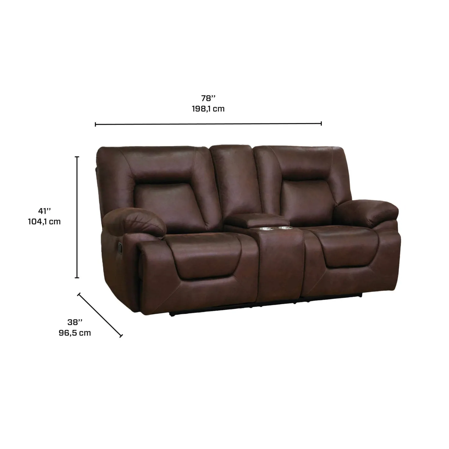 Causeuse inclinable avec console