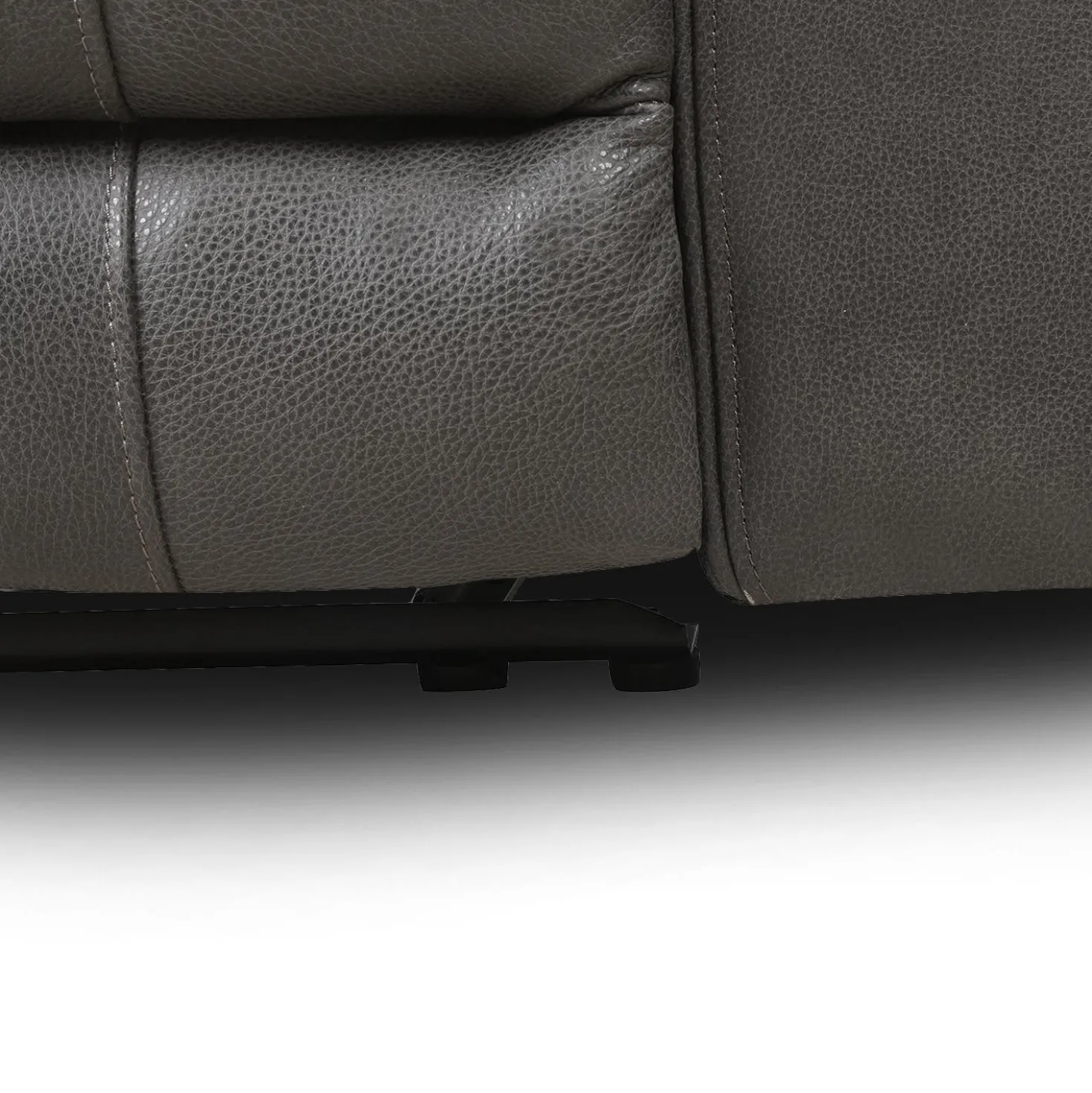 Causeuse inclinable électrique en cuir avec appuis-tête ajustables - gris