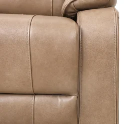 Causeuse inclinable électrique en cuir avec appuis-tête ajustables - taupe