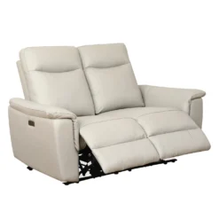 Causeuse inclinable électrique en cuir véritable