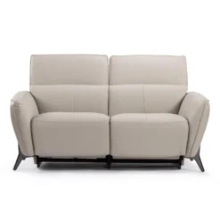 Causeuse électrique inclinable avec appuis-tête ajustables - cuir véritable