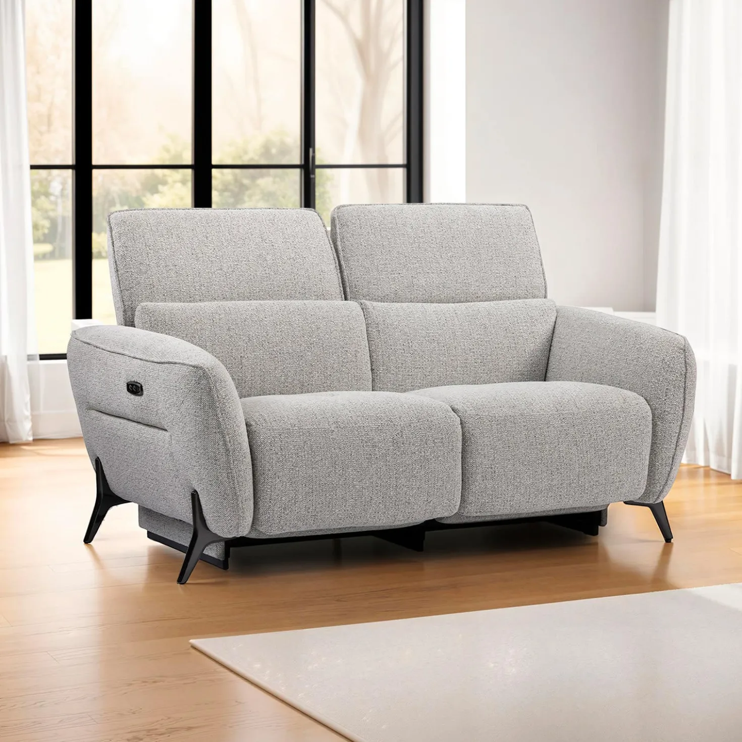 Causeuse électrique inclinable avec appuis-tête ajustables - tissu