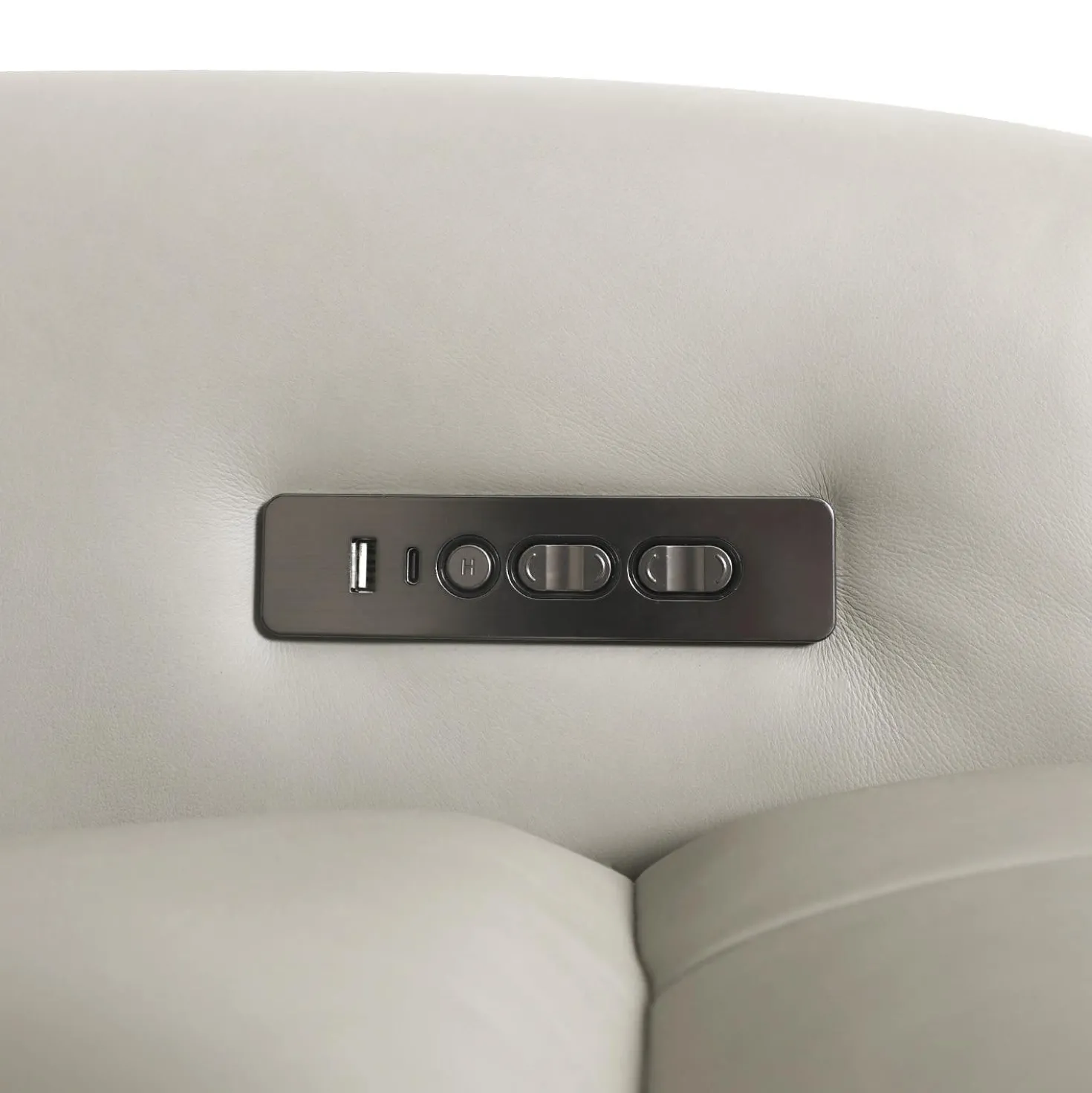 Causeuse électrique inclinable en cuir véritable avec console