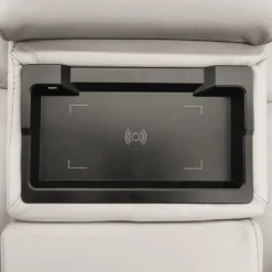 Causeuse électrique inclinable en cuir véritable avec console