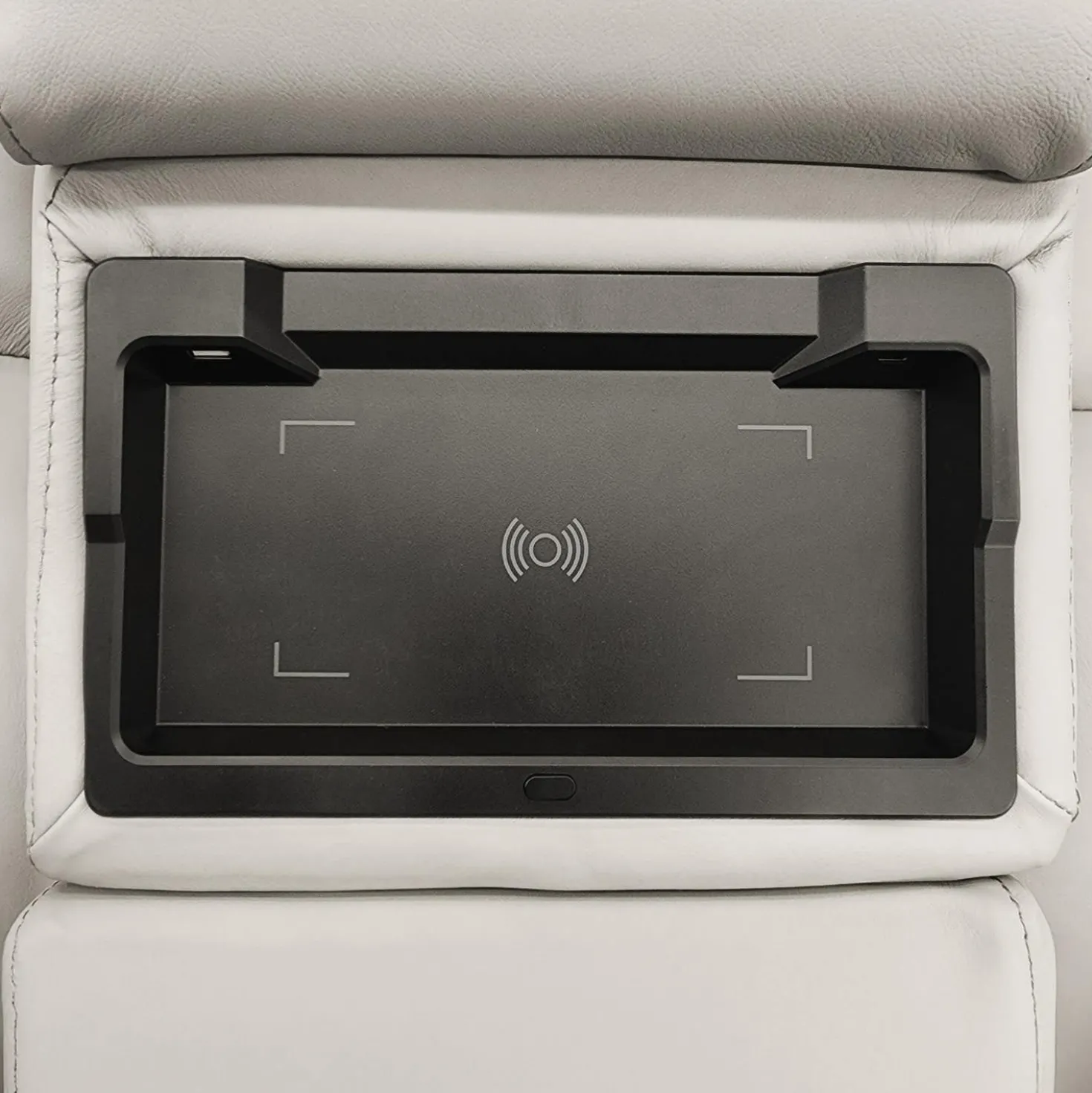 Causeuse électrique inclinable en cuir véritable avec console