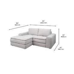 Causeuse modulaire avec chaise longue à gauche - 2 mcx
