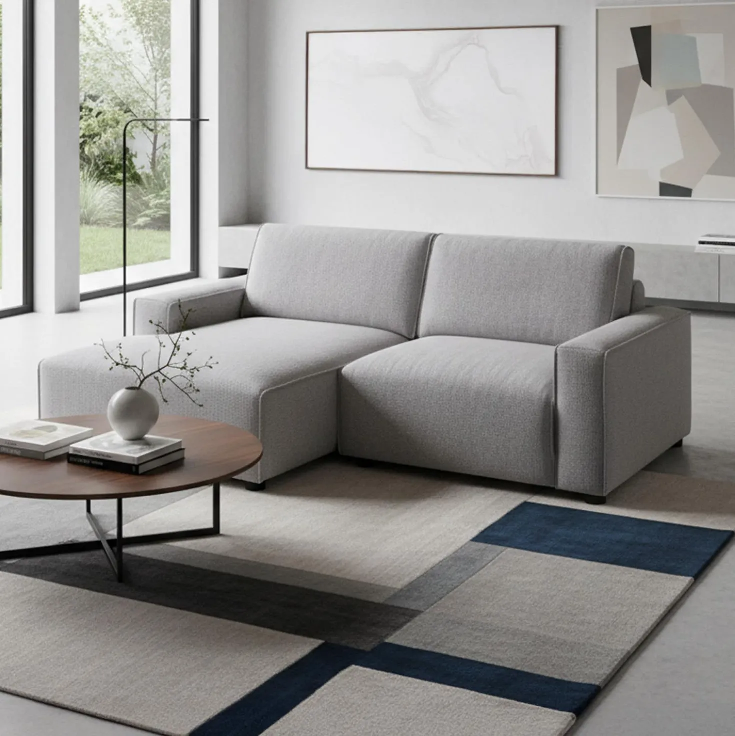 Causeuse modulaire avec chaise longue à gauche - 2 mcx