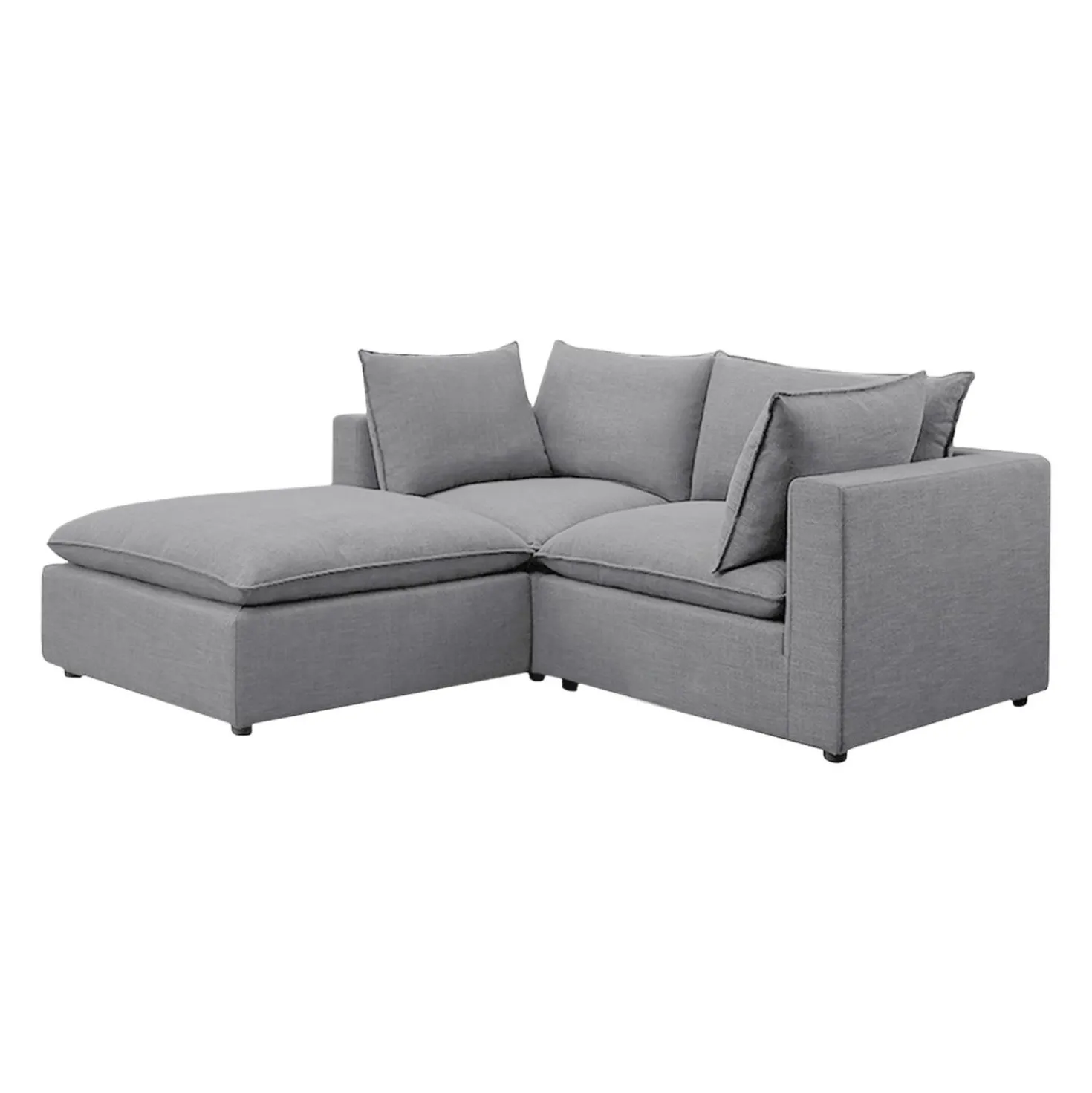 Causeuse modulaire avec ottoman - 3 mcx