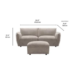 Causeuse modulaire avec ottoman - 3 mcx