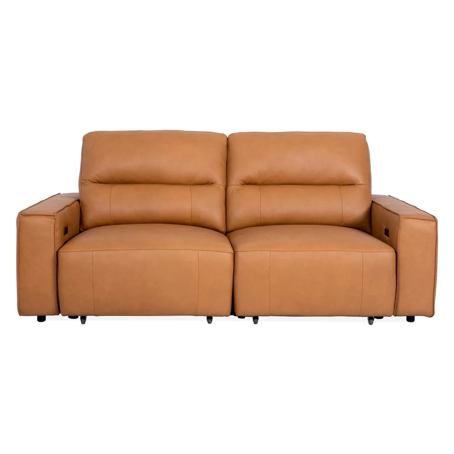 Causeuse modulaire avec sièges coulissants électriques en cuir véritable - 2 mcx