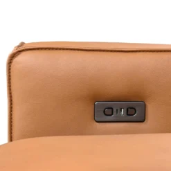 Causeuse modulaire avec sièges coulissants électriques en cuir véritable - 2 mcx