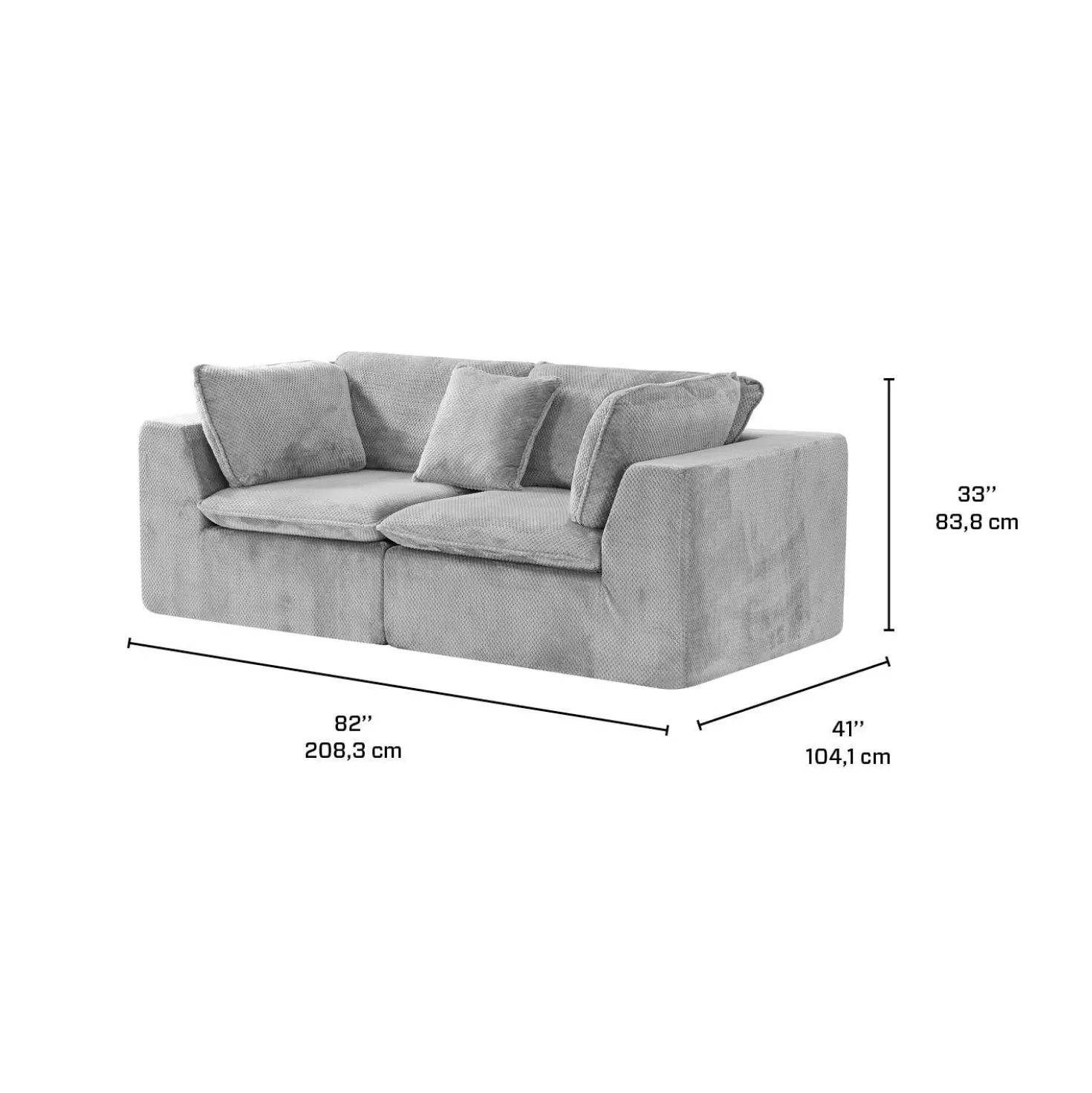 Causeuse modulaire en mousse roulée et compressée Sealy - 2 mcx