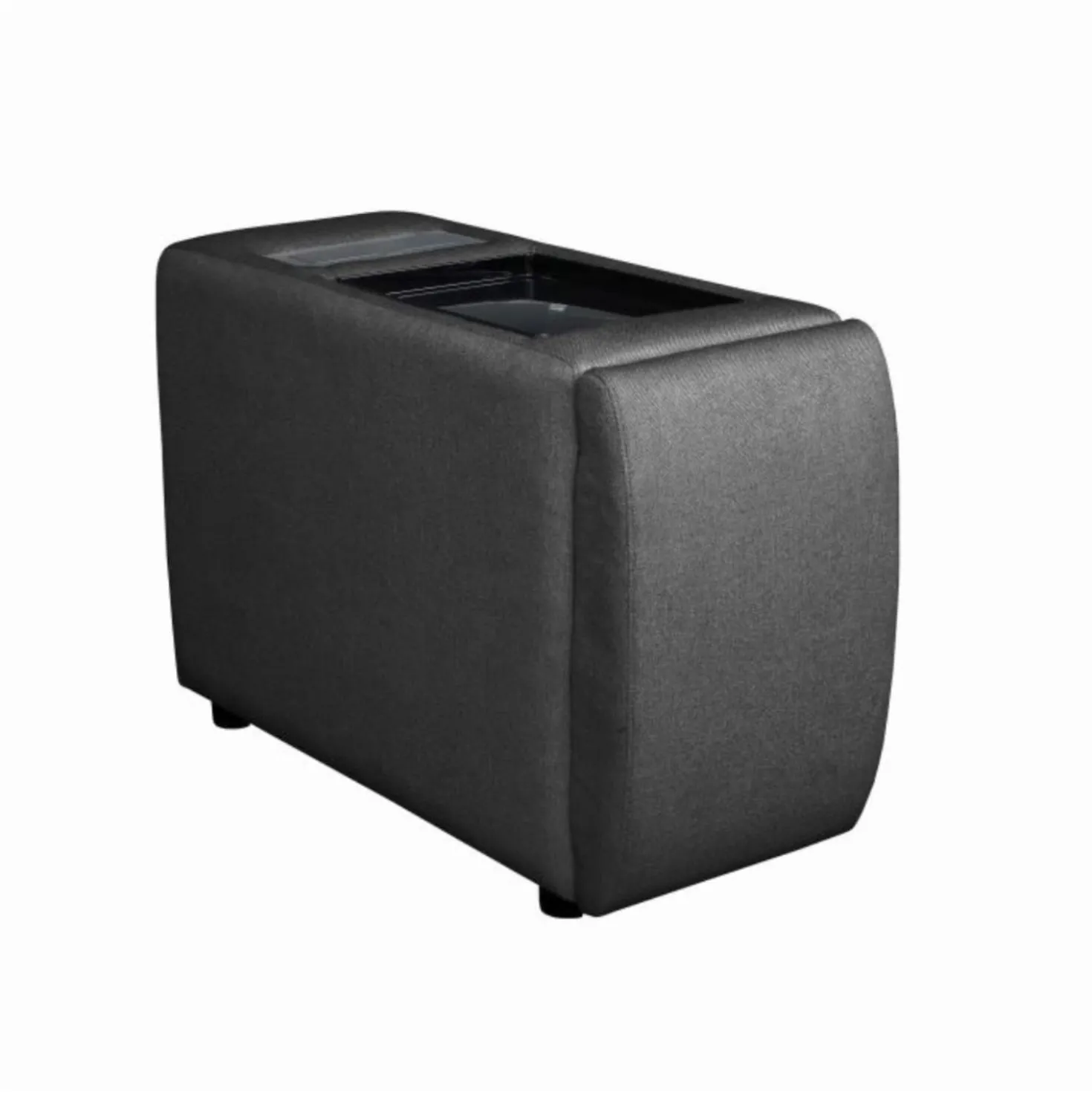 Causeuse modulaire grise avec console - 3 mcx