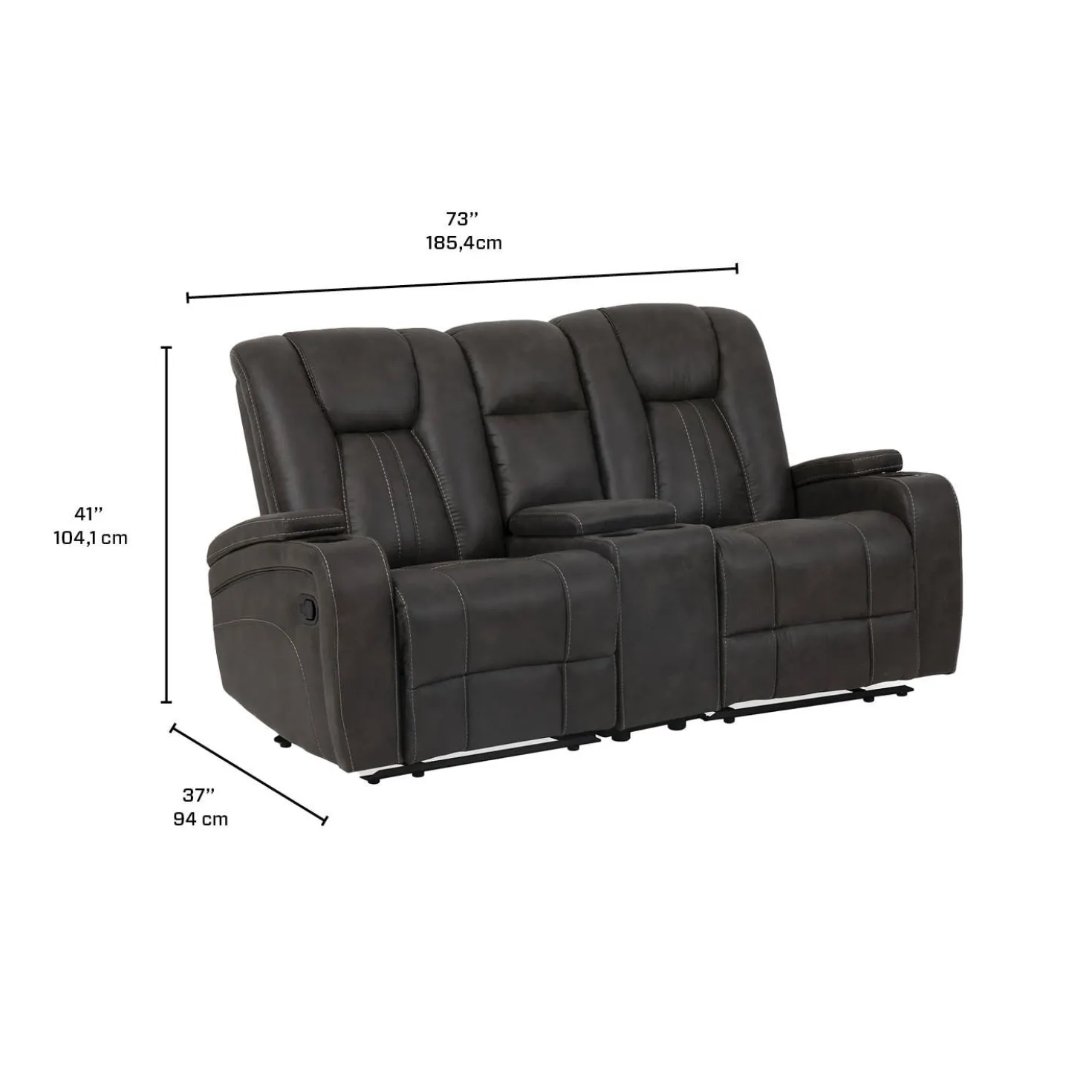 Causeuse modulaire inclinable avec console - 3 mcx